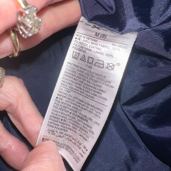 Old Navy Barn Wood Red / Navy Kids Hooded Rain Windbreaker Jacket Sz 8 (M) - Picture 5 of 5